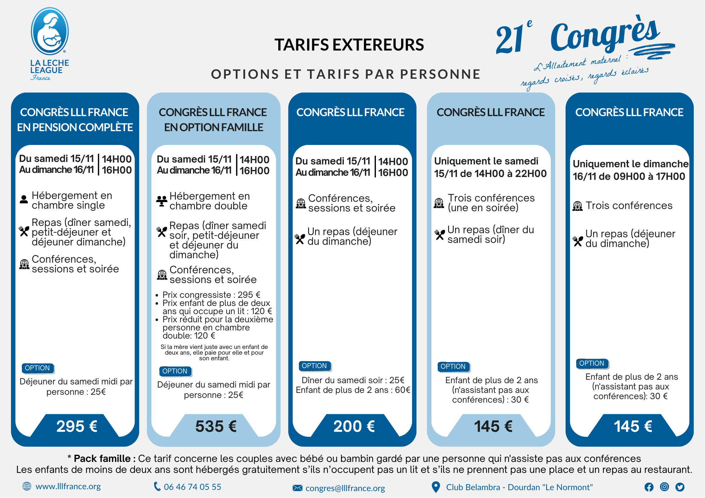 tarifs congres